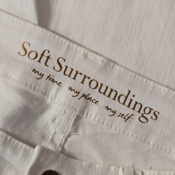 Soft Surroundings Jeans Womens 6T-8T White Triple‎ S Flare Slimming Stretch - Picture 5 of 13